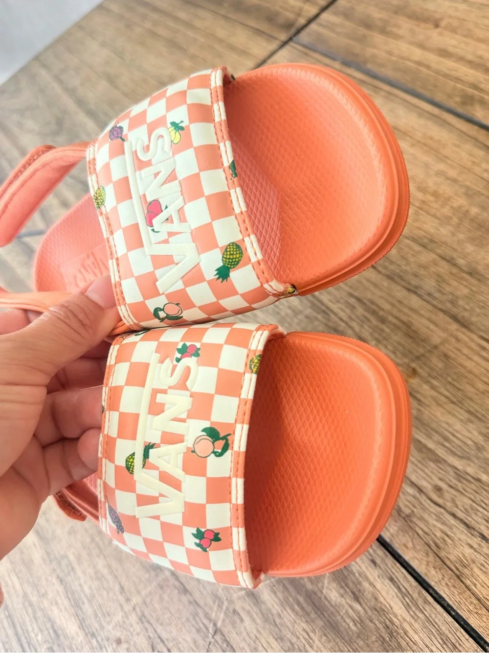 Vans Kids La Costa Slide-On Fruit Checkerboard Sunbaked us 10 new